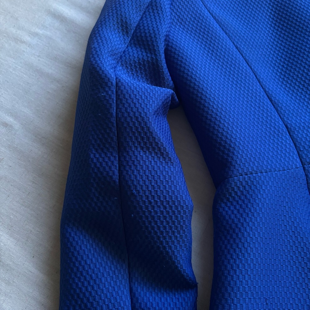 Tahari Royal Blue Blazer Skirt Suit Set Women’s Size 4 Career Office Chic - Picture 14 of 15